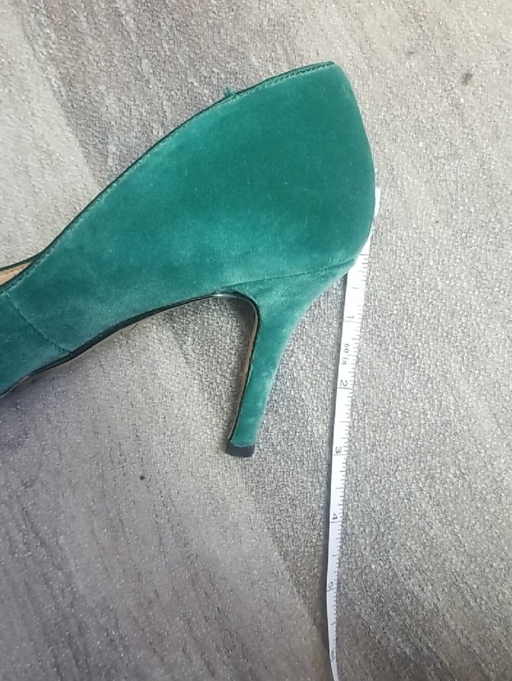 White House Black Market Green Velvet Pointed-Toe Pumps - Picture 6 of 6